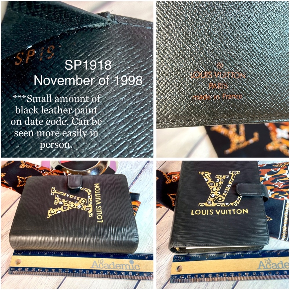 Louis Vuitton black Epi leather agenda planner MM custom painted🐆🐆 - Picture 7 of 10
